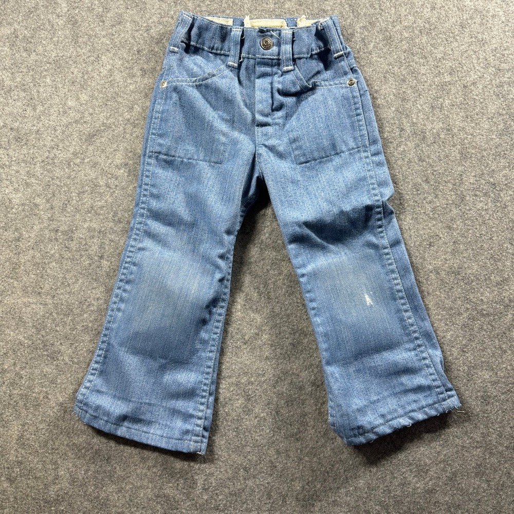 Sears Jeans Kids 4 Slim Blue Vintage Denim Elastic Back Straight Leg